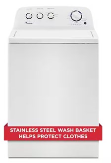 Amana 3.8 cu. ft. Large Capacity Top Load Washer in White with High-Efficiency Agitator